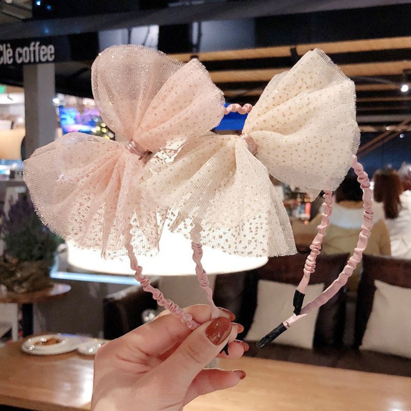 Băng Đô Đính Nơ Kim Sa Lấp Lánh Xinh Xắn Cho Bé Gái