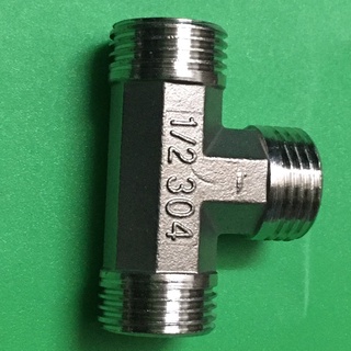 Tê 3 đầu ren ngoài phi 21 bằng inox 304