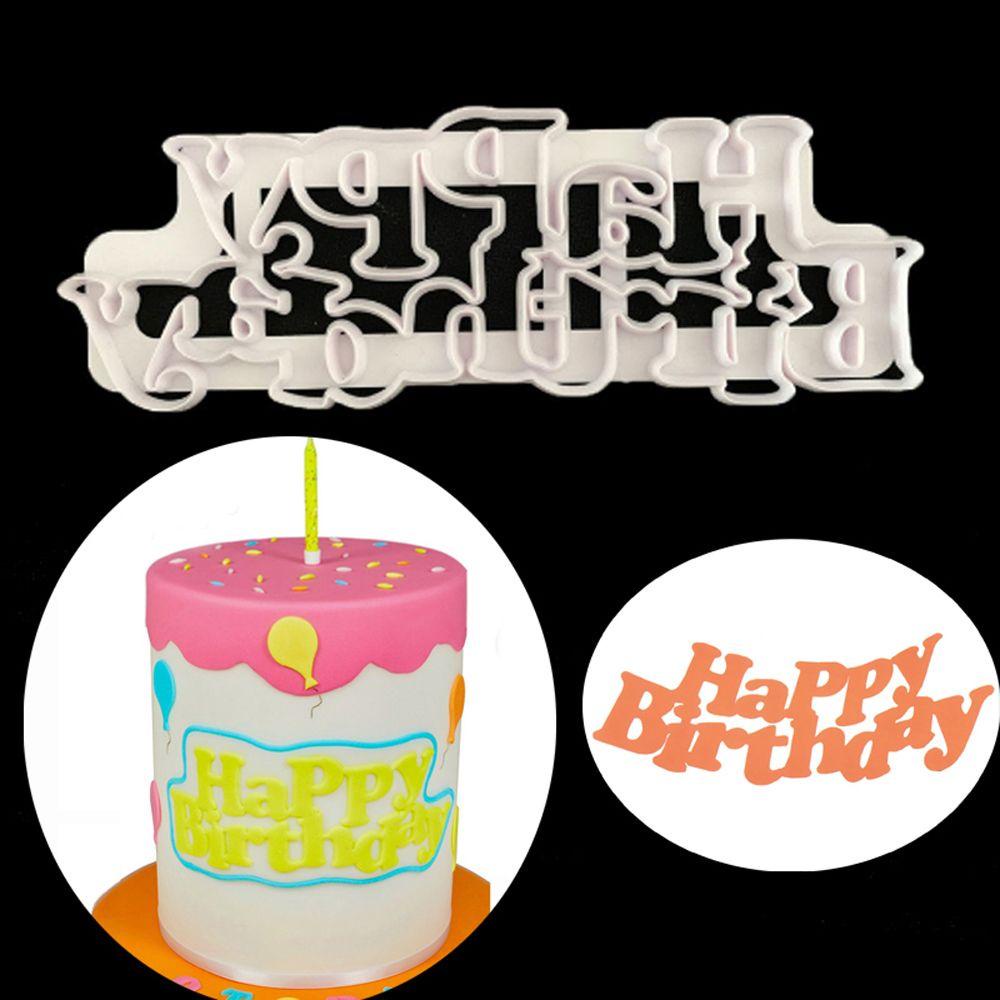 Khuôn Nhựa Dập Nổi Chữ Happy Birthday Trang Trí Bánh Kem
