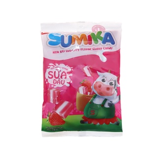 Kẹo mềm hương sữa sumika gói 140g 3 vị sữa, socola. dâu. date 01.2023