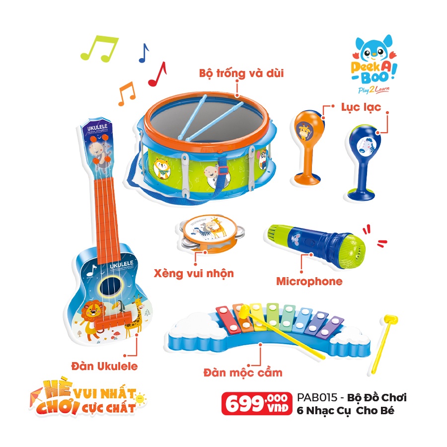 Đồ Chơi Peek A Boo Bộ 6 Nhạc Cụ Cho Bé PAB015