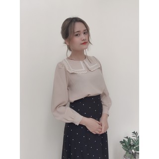 Áo sơ mi phối cổ bèo ren tiêu thư xinh xắn MSA9