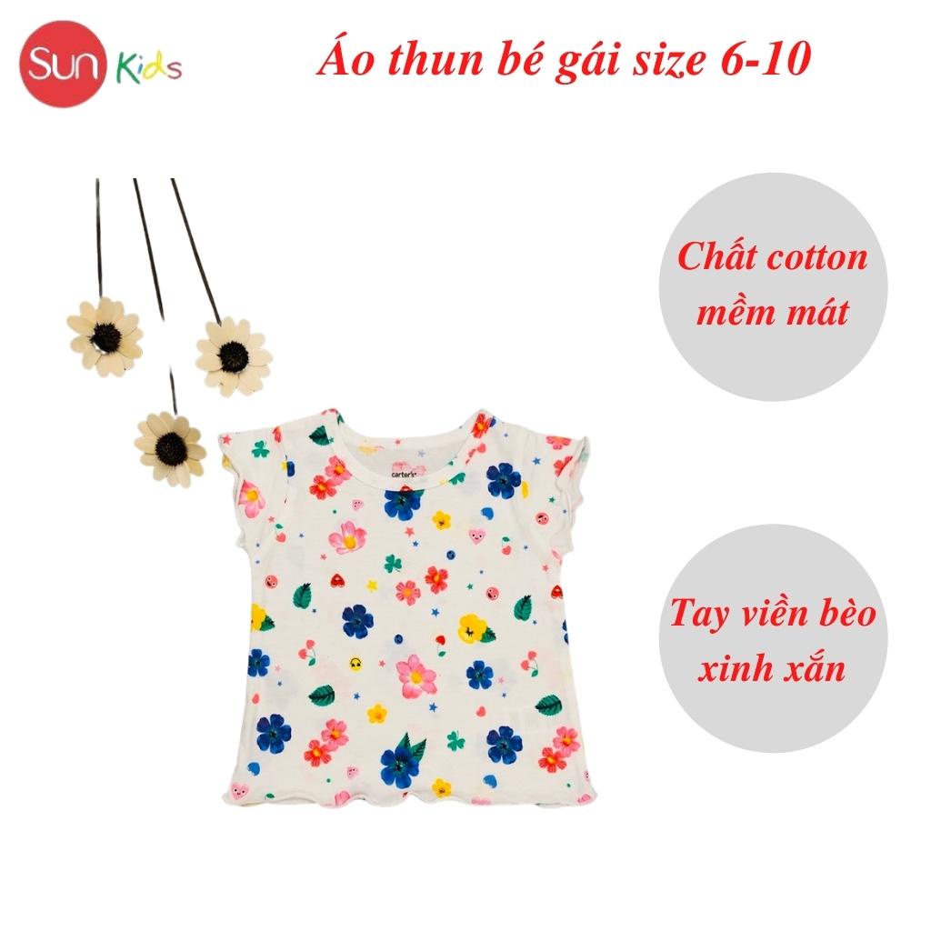 Áo thun cho bé gái, áo phông bé gái chất cotton mềm mát, size 6 - 10 tuổi - SUNKIDS