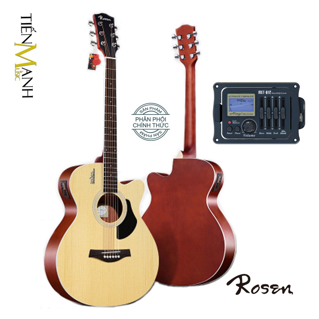 [Gắn EQ] Đàn Guitar Acoustic Rosen G11, G12, G13, G15 (Có gắn sẵn EQ Mings MET-B12 chính hãng) - Cam Kết 100% Chính Hãng