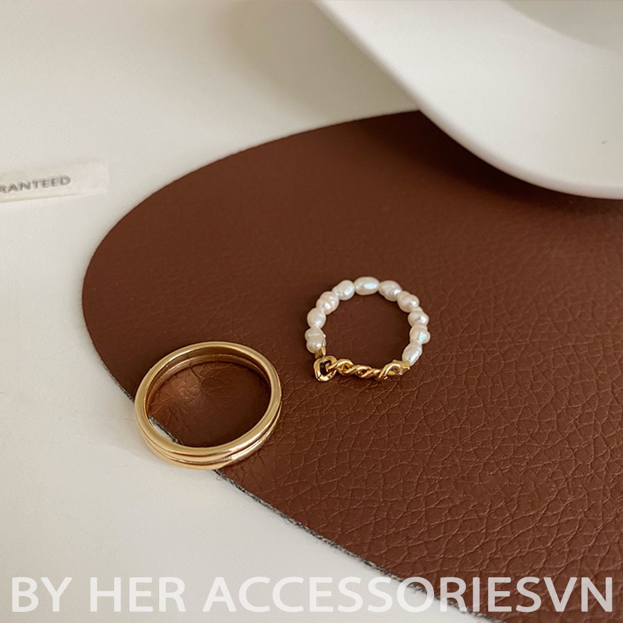 Set nhẫn nữ 2 chiếc,  nhẫn thiết kế phong cách cổ điển, độc đáo dành cho nữ, Her Accessories  | N10