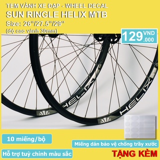 Tem decal dán vành niềng bánh xe đạp địa hình MTB Sun Ringlé Helix | Wheel decal