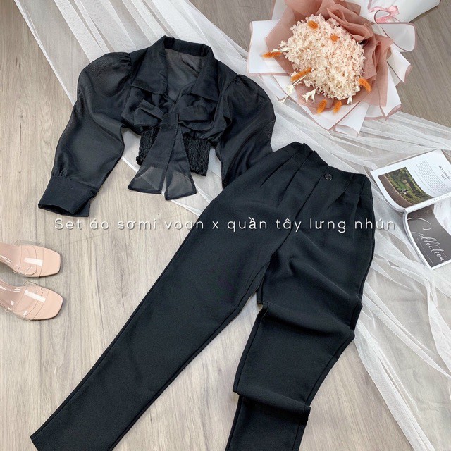 Quần tây lưng thun chất vải Kate dày dặn Free Size 42-54kg dành cho nữ công sở học sinh