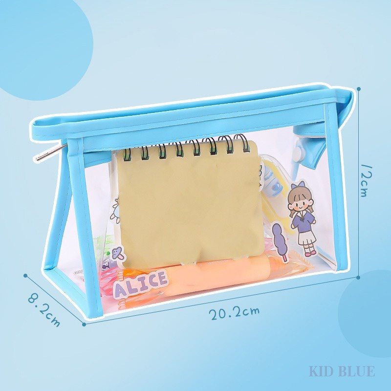Hộp Đựng Bút Trong Suốt Sức Chứa Lớn Phong Cách Hàn Quốc Đơn Giản Cho Nữ Sinh