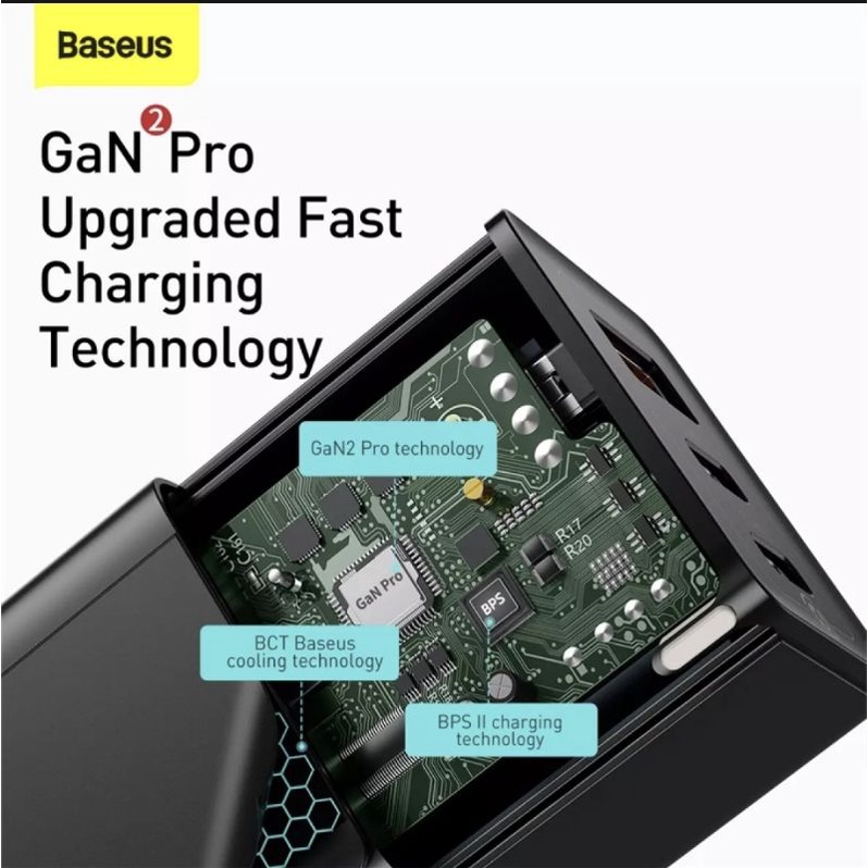 Sạc siêu nhanh Baseus GaN2/GaN3 Pro 65w/100w Sạc l QC 4.0