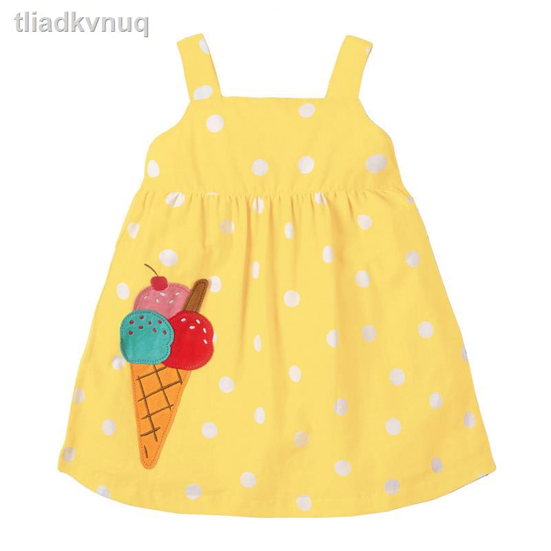 Cô gái kem địu váy mùa hè trẻ em cotton áo vest thun hai dây đi biển 4