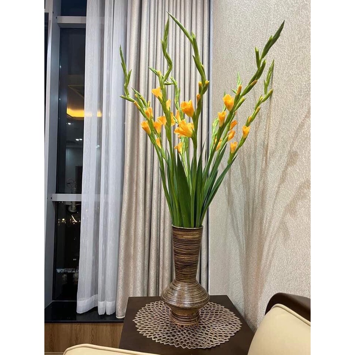 Bình Hoa Lọ Hoa Dáng Đèn Cầy Men Mộc Cao 35cm Gốm Sứ Bát Tràng - Gốm Bích