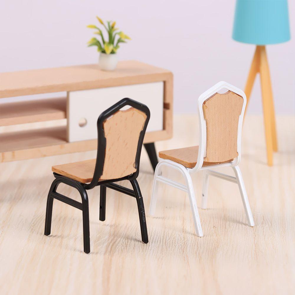 LUOL Ghế Gỗ 3 Màu Tỉ Lệ 1 / 12 Trang Trí Nhà Búp Bê