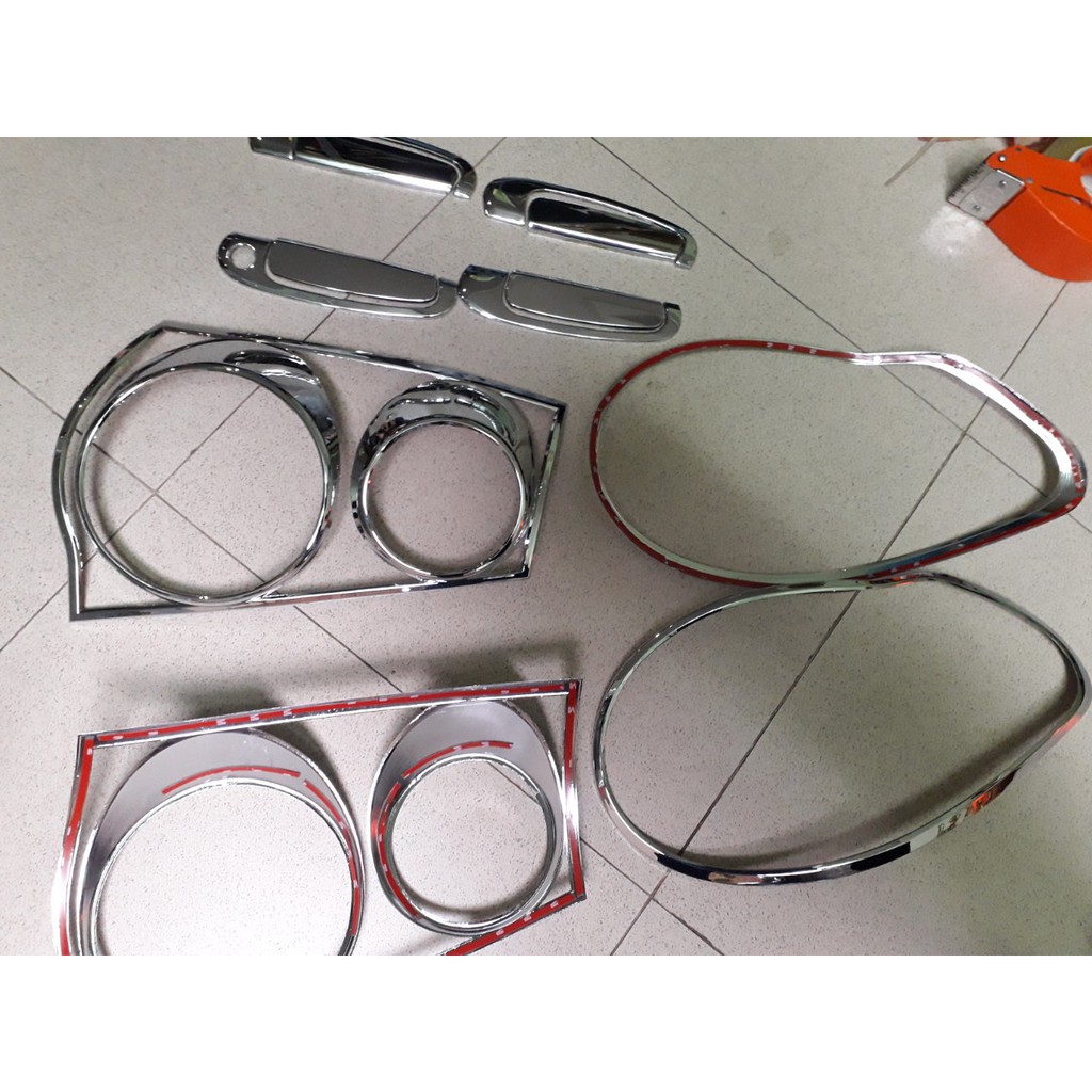 Bộ ốp đèn Pha + Hậu + Tay cửa Kia Morning 2008 đến 2011 form cũ