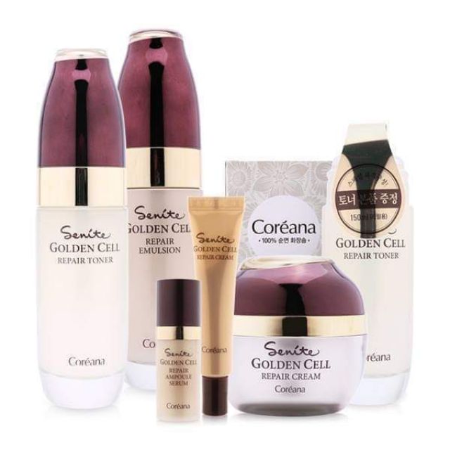 Bộ sản phẩm dưỡng da Coreana Senite Golden Cell Repair Set 3  Bộ sản phẩm