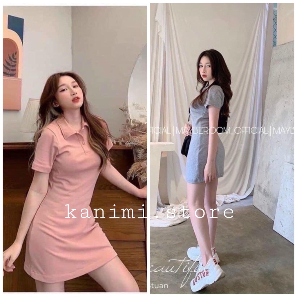 Đầm polo trơn nữ chất đẹp nhất ngành - Váy Polo cổ bẻ Ôm Body tay ngắn chất 100% cotton Kanimi | BigBuy360 - bigbuy360.vn