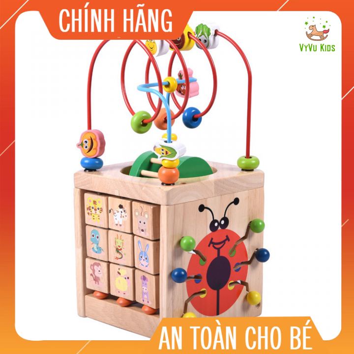 Bộ luồn hạt đa năng 6in1 bằng gỗ♥️ CHÍNH HÃNG♥️ ĐỒ CHƠI GIÁO DỤC♥️ rèn cho bé khả năng tập trung,tư duy logic