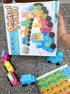Bộ đoàn tàu xe lửa tập đếm số cho bé