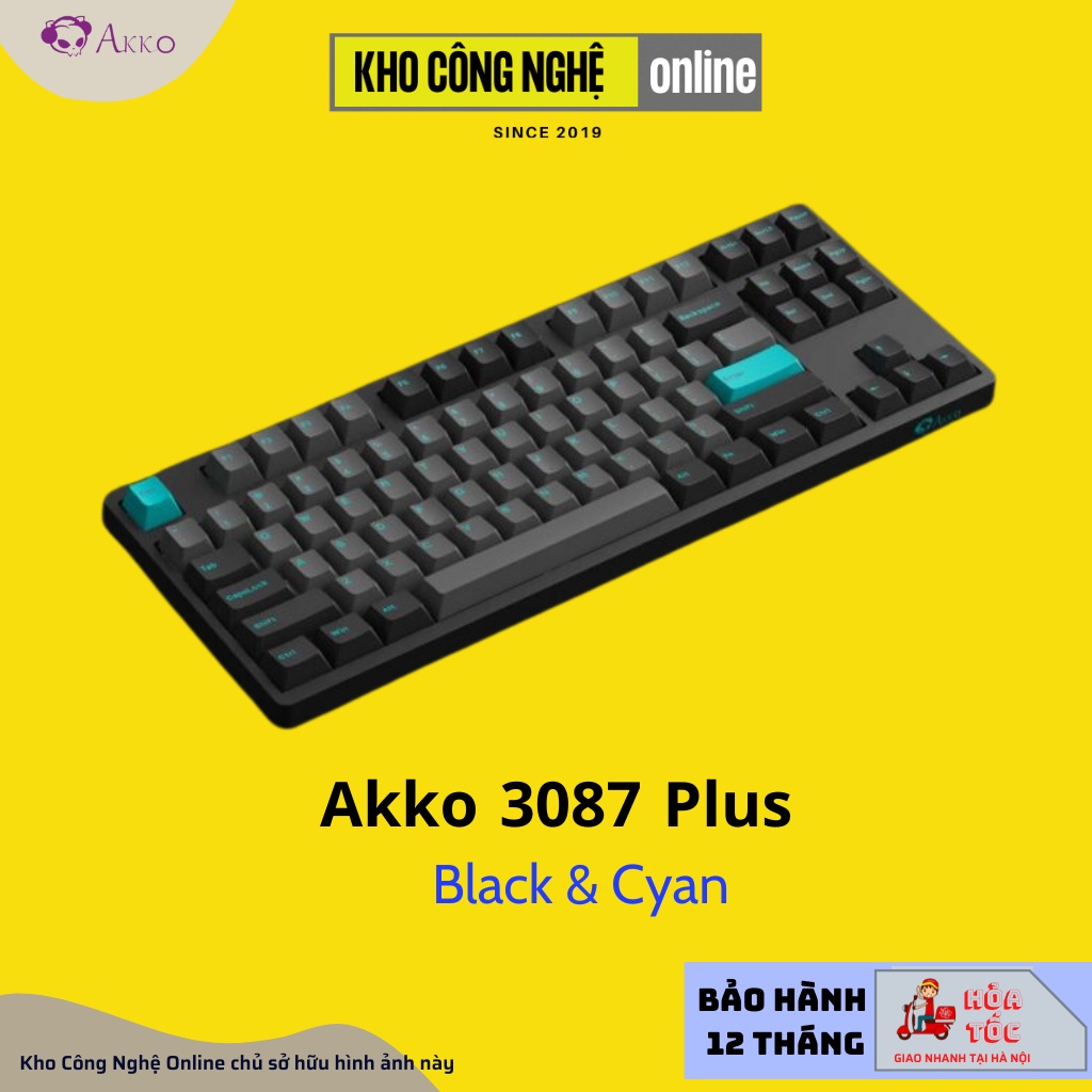 Bàn Phím Cơ AKKO 3087 Plus Black &amp; Cyan | 3087 Plus Prunus Lannesiana (Foam tiêu âm / AKKO CS switch)