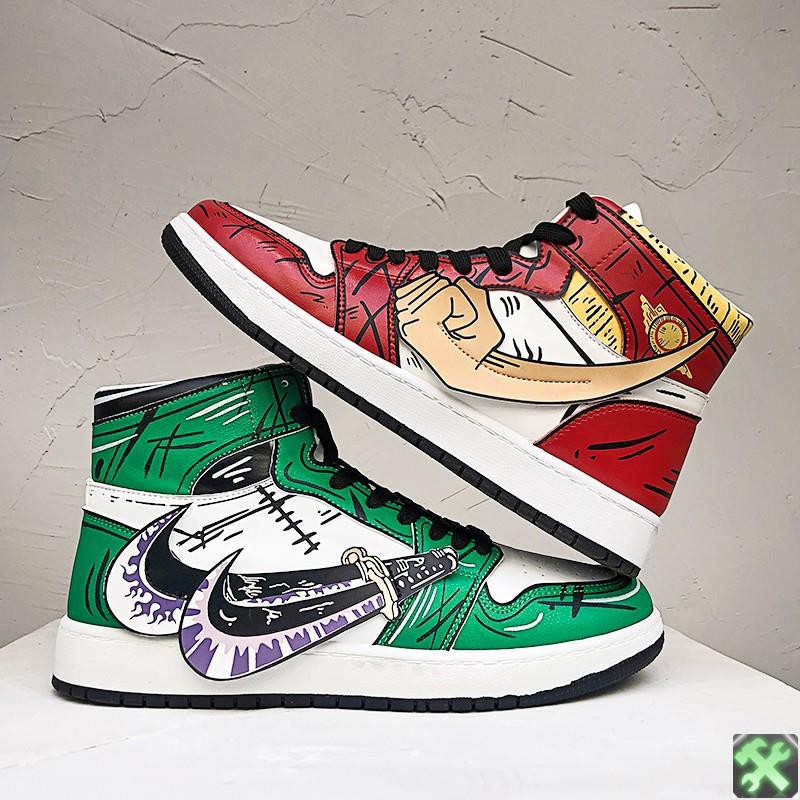 Thời Trang Giày Sneaker Cổ Cao In Hình Luffy Cho Nam | BigBuy360 - bigbuy360.vn