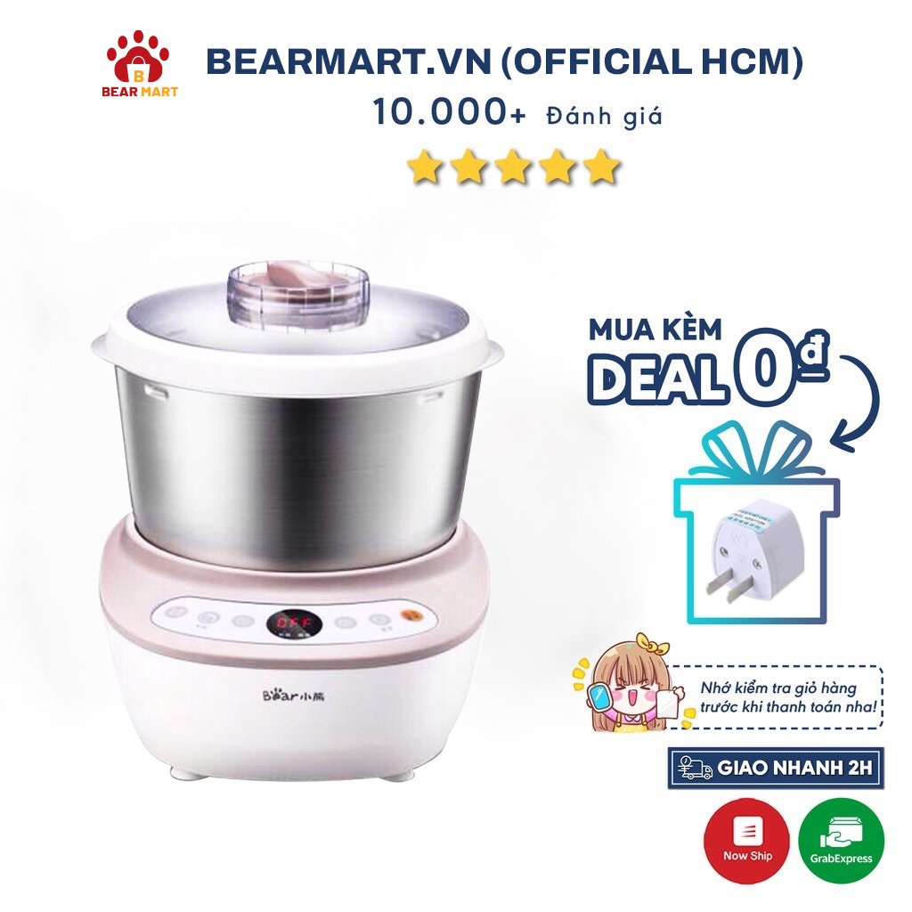 Máy Nhồi Bột Bear 5l 2018 bản nội địa - Hàng Có Sẵn - Bảo Hành 12 Tháng