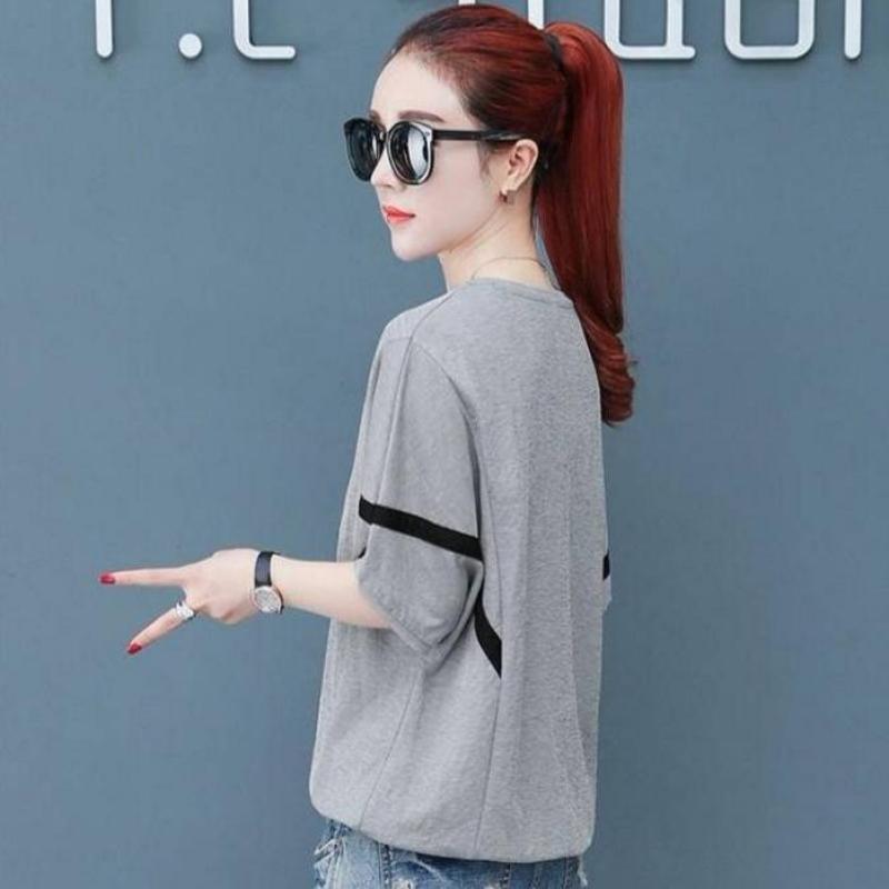 【Available COD】 - -Short sleeved T-shirt Women 2020 summer wear new Korean version casual plus-size bat-sleeved blouse loose embroidered T-shirt for women TT