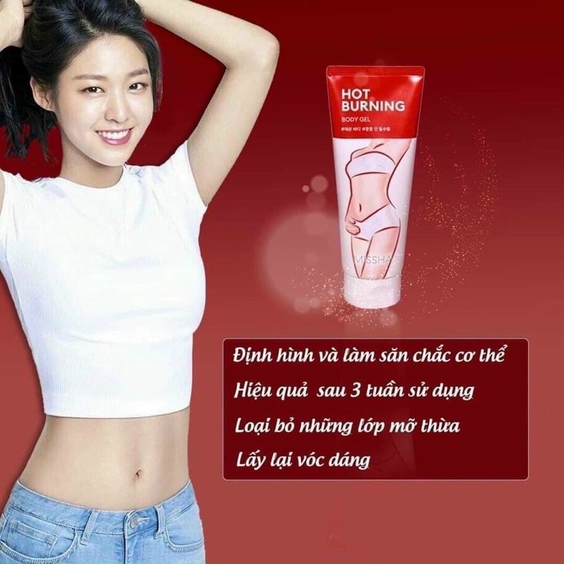 Kem Tan Mỡ Bụng Missha Hot Burning Perfect Body Gel - đốt mỡ, dưỡng da