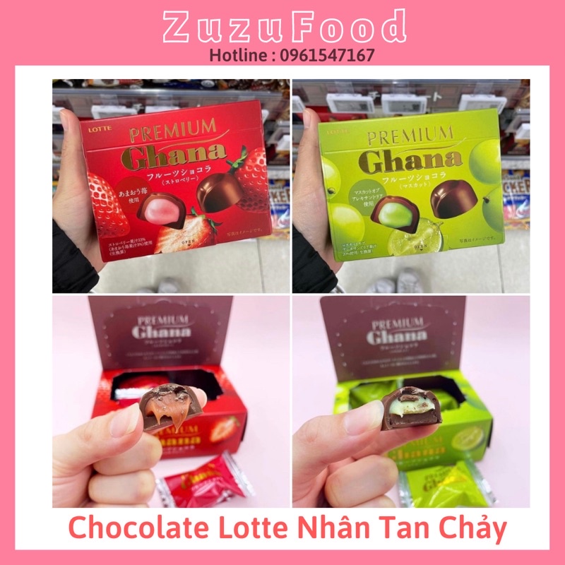 [FREE SHIP] Chocolate Ghana Lotte Tan Chảy Dâu Tây socola