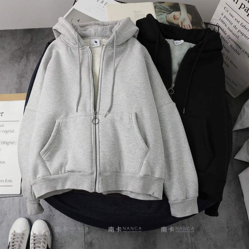 Áo khoác nỉ lót lông, áo hoodie nam nữ unisex