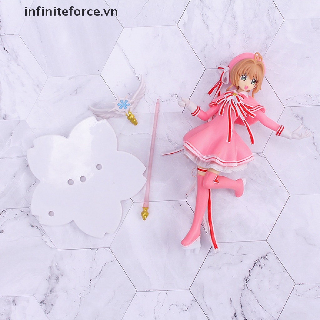 Mô Hình Nhân Vật Anime Thủ Lĩnh Thẻ Bài SAKURA Màu Hồng Dễ Thương Dùng Trang Trí Bánh Kem