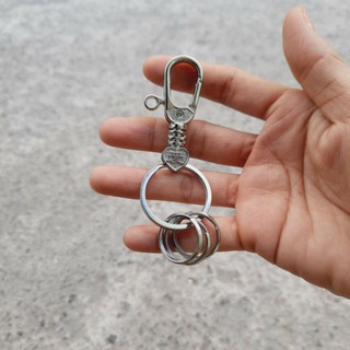 Móc khóa inox kèm nhiều móc đựng khóa (7.5cm)