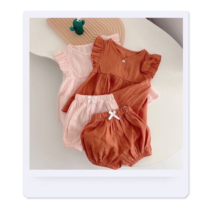 Bộ cánh tiên kèm cúc 2 màu cho bé gái(8-18kg)