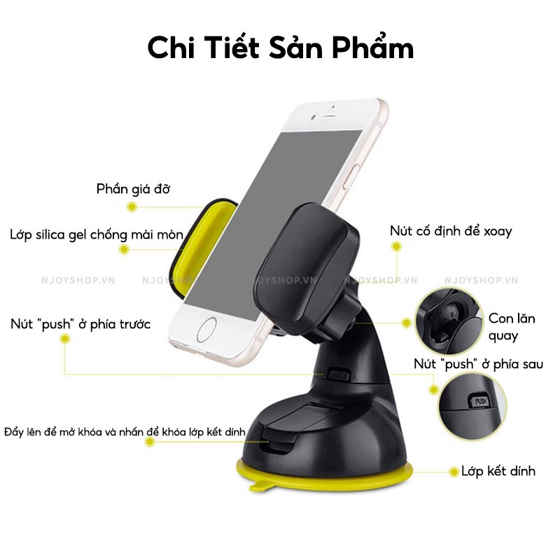 Giá Đỡ Hoco Ca5 Xoay 360 Độ Hít Chân Không Gắn Kính Ô Tô Tablo Để Bàn Dùng Kẹp Điện Thoại Di Động