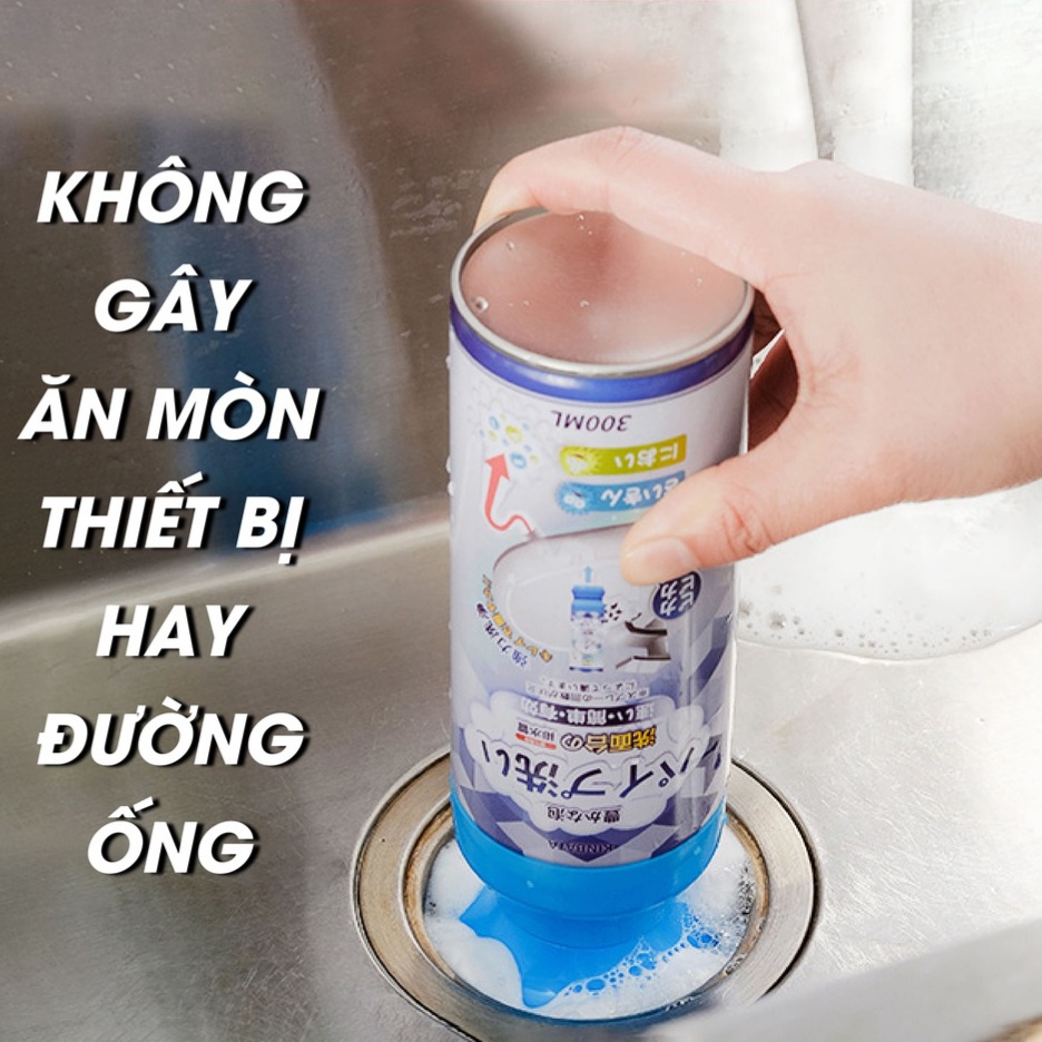 Bình Xịt Thông Tắc Cống Khử Mùi Khử Khuẩn Nhật Bản KINBATA N972 300ml Xịt Sâu Loại Bỏ Rác Gây Tắc Cống