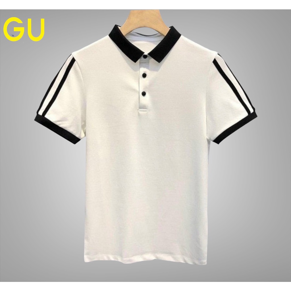 ÁO THUN CỔ POLO NAM CÓ NÚT PHỐI TAY ÁO KẺ SỌC SIÊU XỊN LÊN FORM CỰC SANG TRỌNG LỊCH LÃM - WEDO