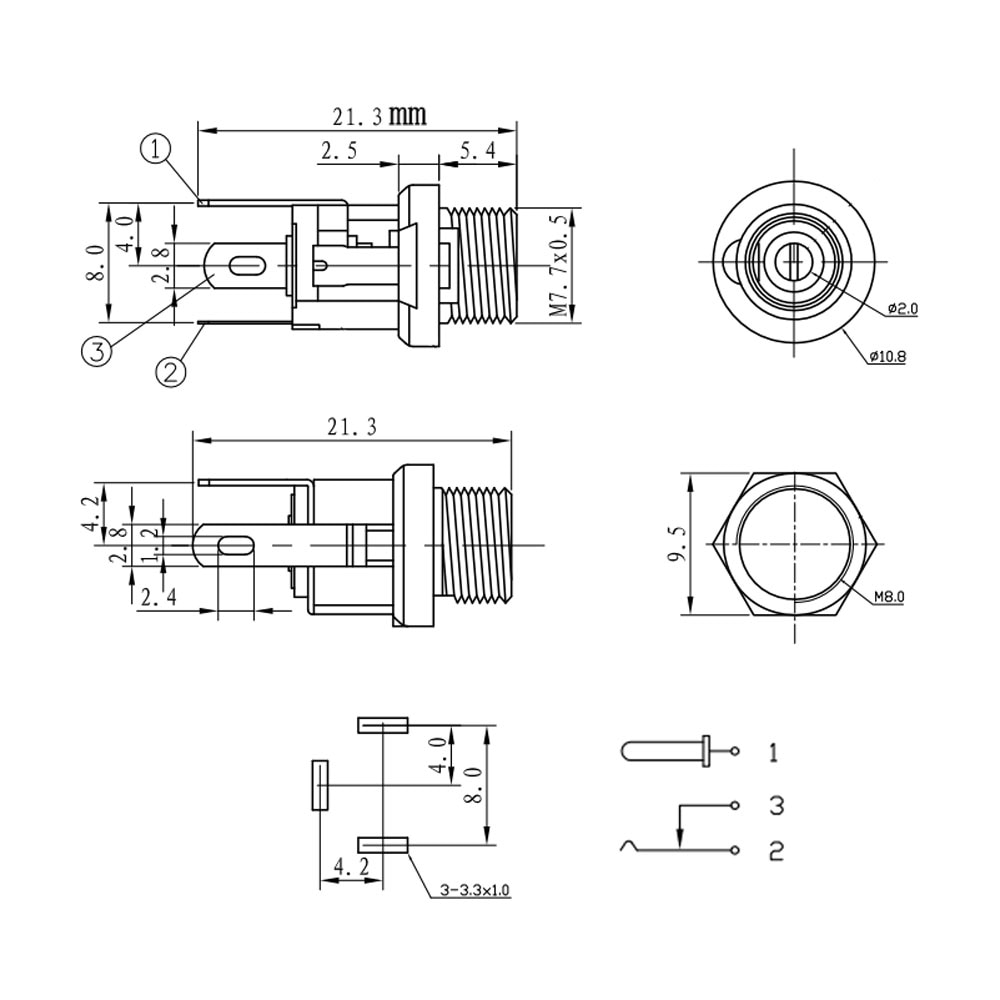 Đầu Nối Nguồn Dc 5.5mmx2.1mm