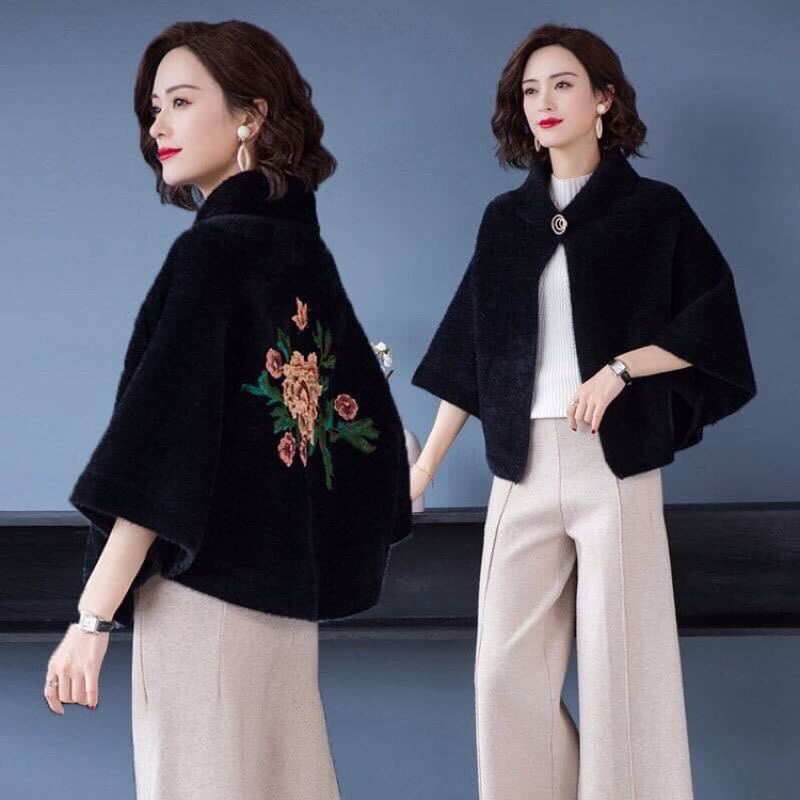 Áo khoác choàng dạ len cao cấp kiểu dáng sang trọng NP2458 | BigBuy360 - bigbuy360.vn