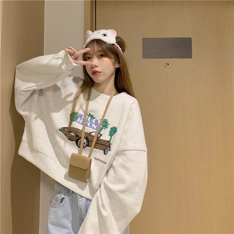 Áo thun nữ tay dài hở vai thời trang xuân thu