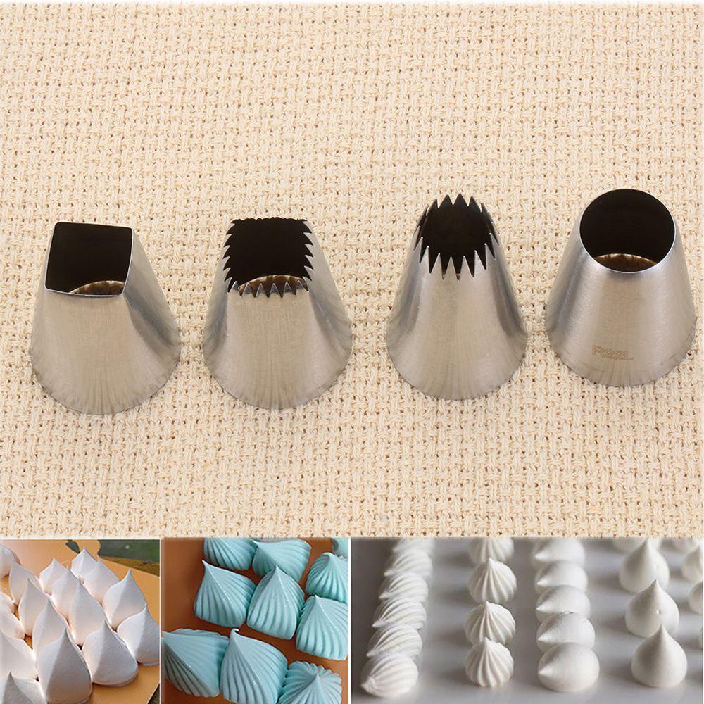 DIACHAVN Set 4 Đuôi Bắt Bông Kem Trang Trí Bánh Bằng Thép Không Gỉ