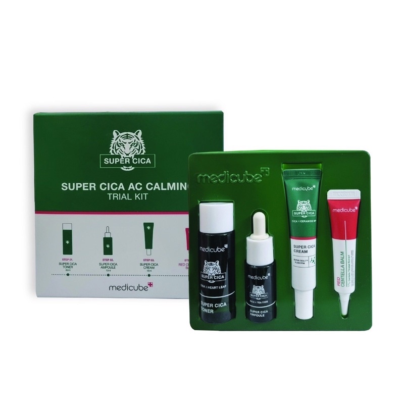 Mini set dưỡng dịu mịn da mụn và nhạy cảm Super Cica AC Calming Trial Kit