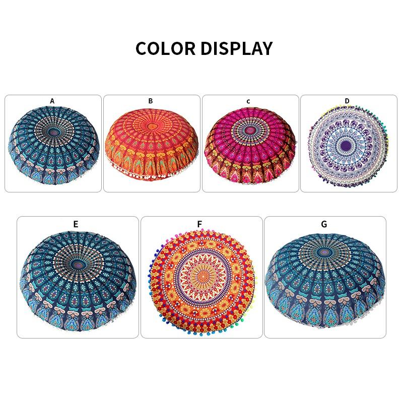 Vỏ Gối Tròn 45x45cm In Họa Tiết Mandala Bohemian Ốp