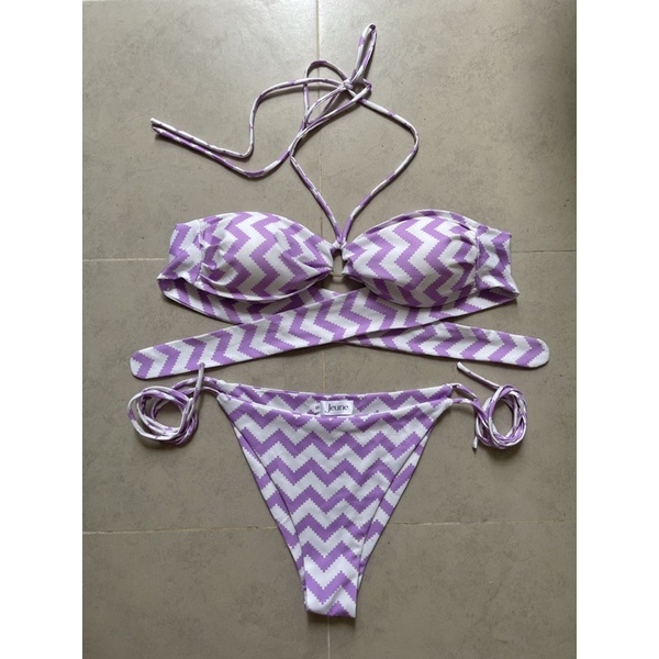 Jeune Bikini - Họa tiết kẻ tím