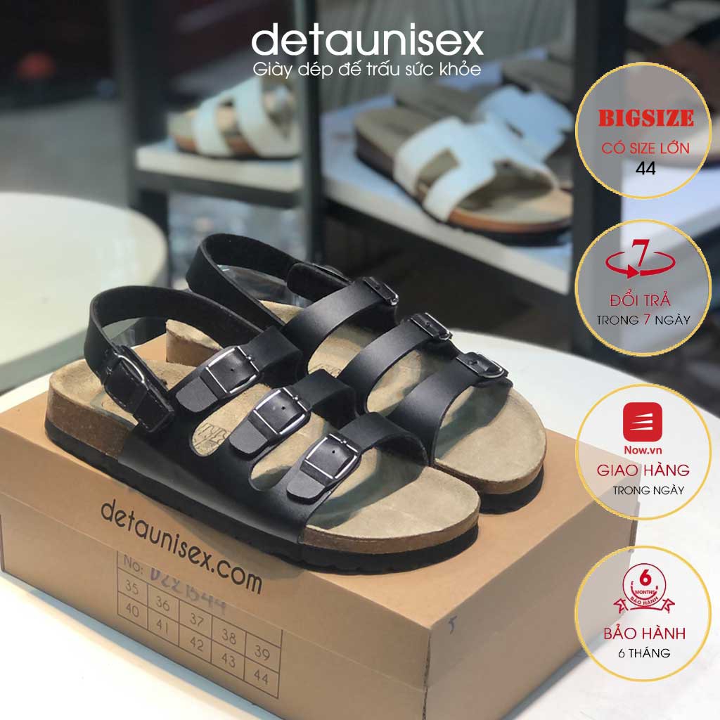 Giày sandal quai hậu đế trấu chiến binh 3 khóa Detaunisex SATA31D