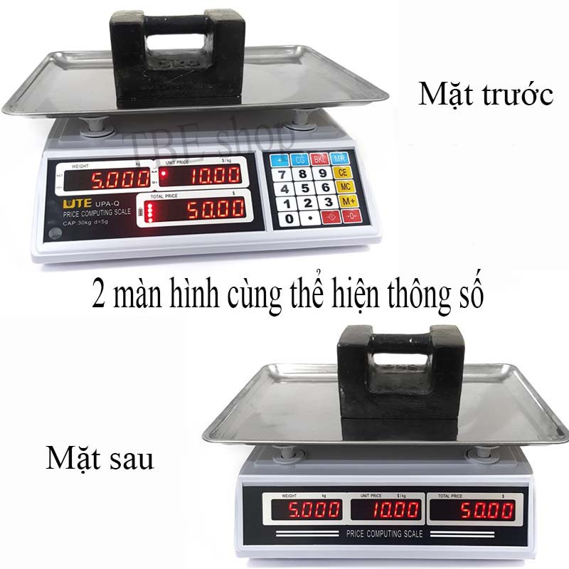 Cân Điện Tử Tính Tiền 30kg UTE UPA Q Dùng Cân Hàng Hóa Thực Phẩm ( Bảo Hành 1 Năm )