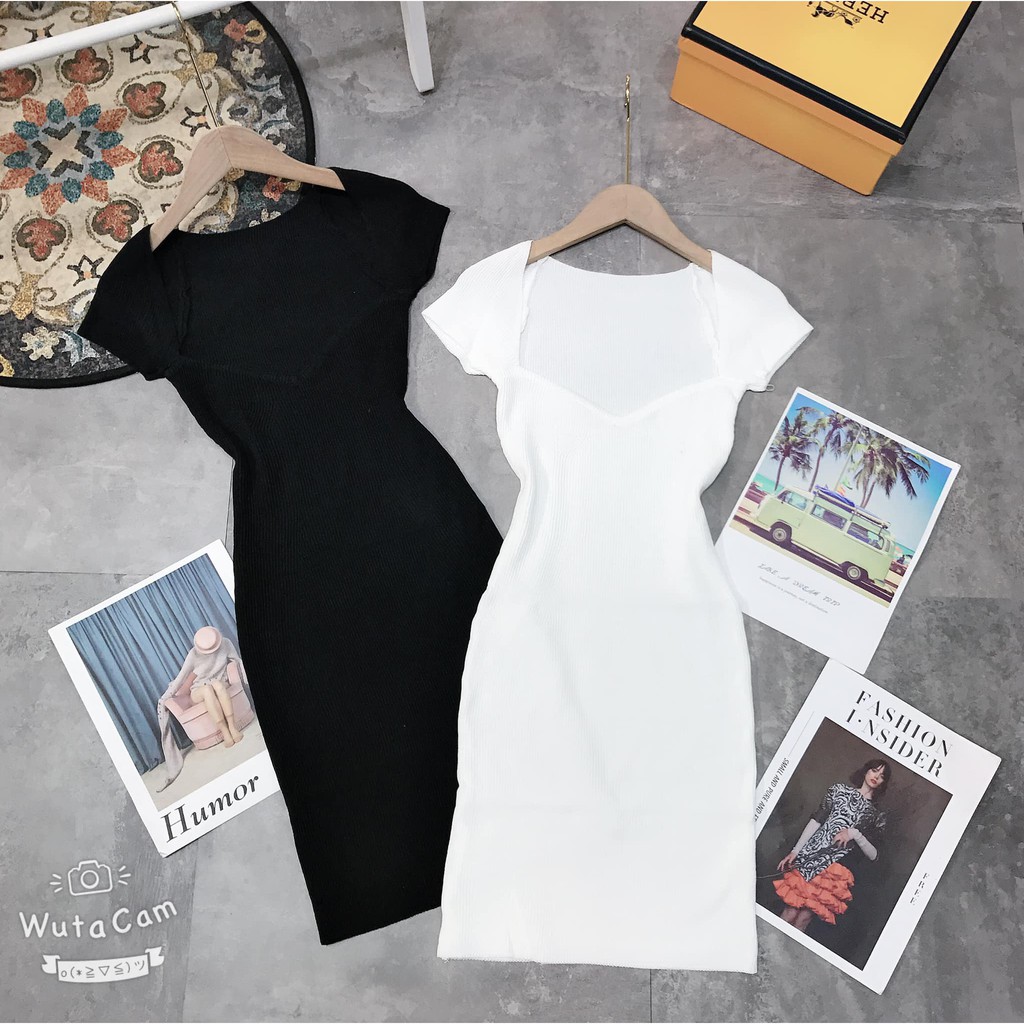 [Mã SKAMA06 giảm 8% tối đa 50K đơn 250K] Váy len ôm, khoét ngực điệu 572 ( kèm ảnh thật, video ) | BigBuy360 - bigbuy360.vn