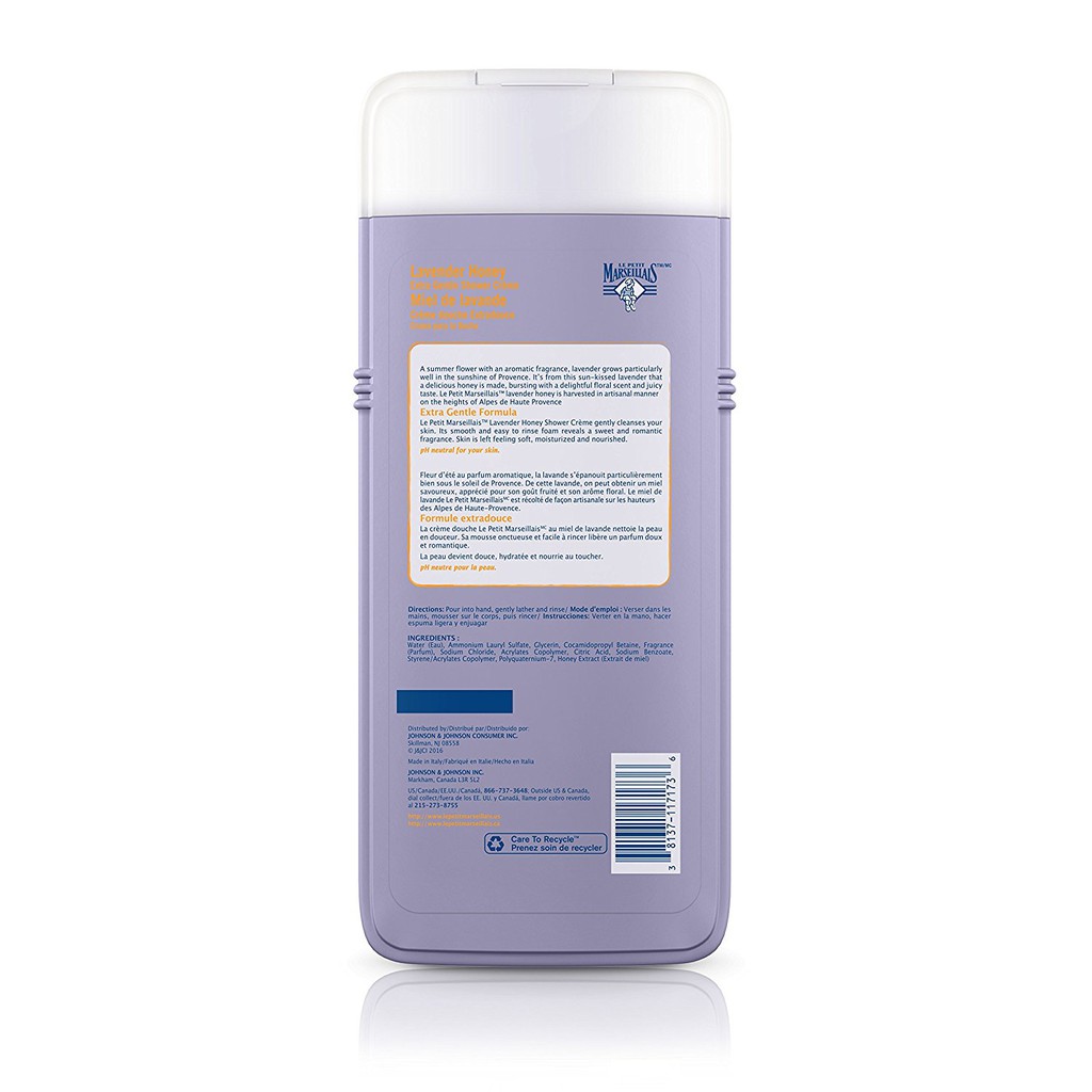 Sữa tắm Le Petit Marseillais Extra Gentle Shower Cream Lavender Honey 650ml (Mỹ)