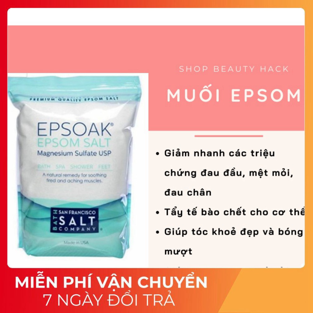 Muối Epsom nhập khẩu từ Mỹ - Best Seller Amazon - Thải độc, Phục hồi da nhiễm co.rti.co.i.d