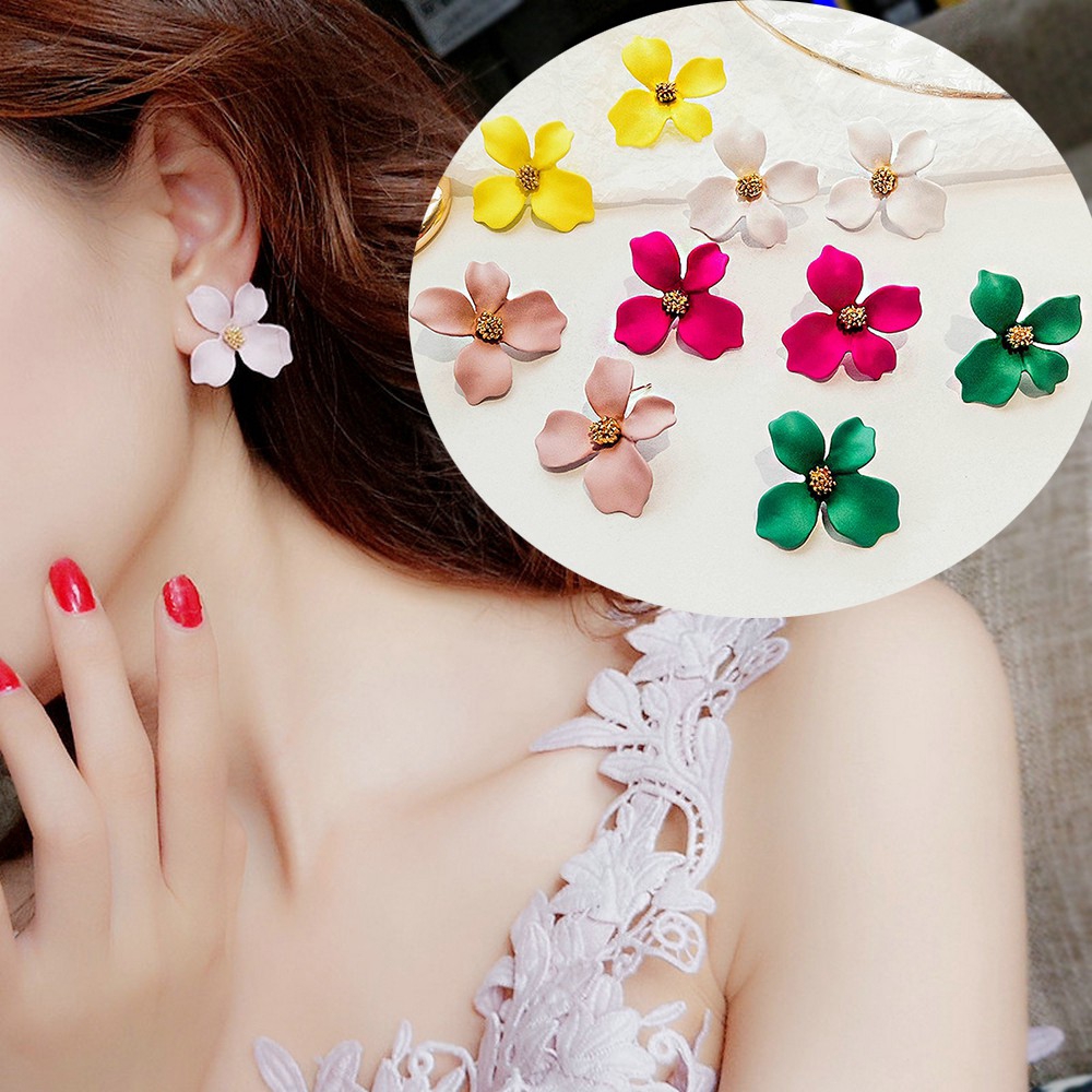 Hoa tai kiểu dáng hoa phong cách Hàn Quốc thời trang cho nữ COD