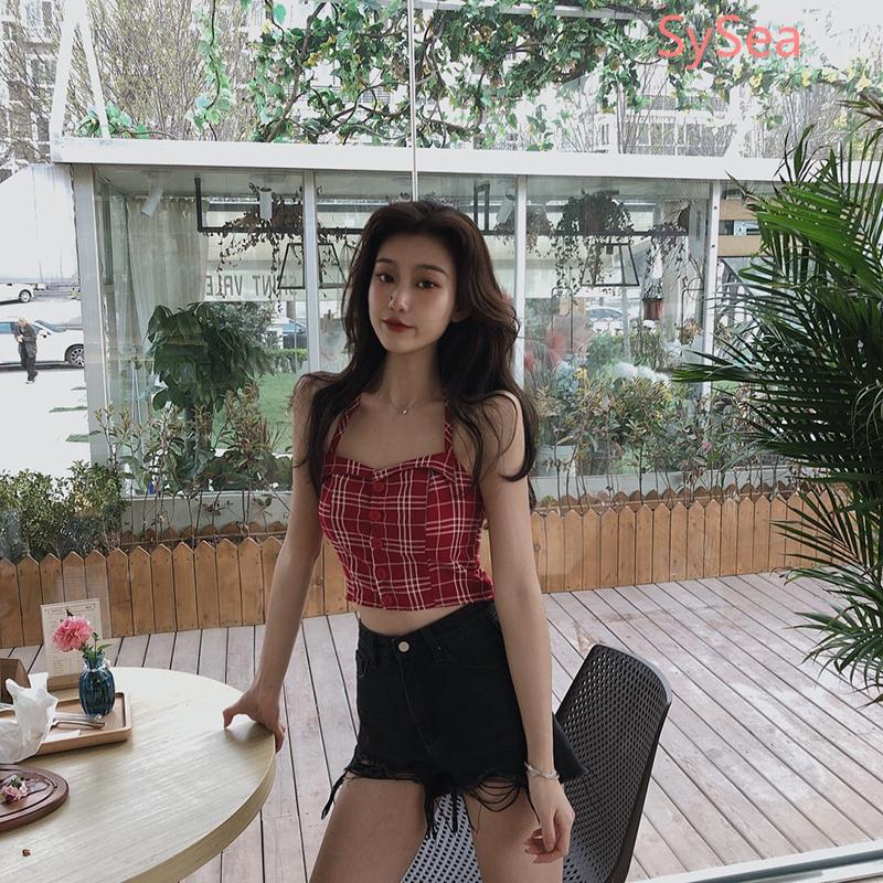 Áo hai dây ca rô quyến rũ cho nữ mùa hè