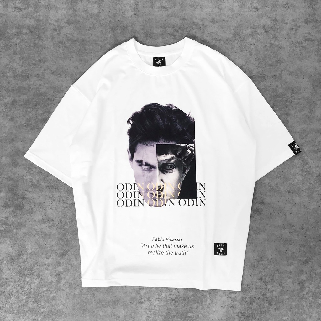 Áo thun oversize in hình Pablo Picasso Odin, áo phông nam nữ không cổ ngắn tay unisex, Odin Clothing | BigBuy360 - bigbuy360.vn