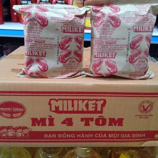 Thùng 30 gói Mì Miliket hương vị 4 tôm (30 gói x 80g)